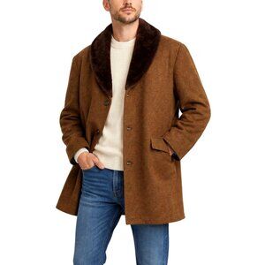 Vintage Niagara Wool Coat Fur Collar Tweed Overcoat